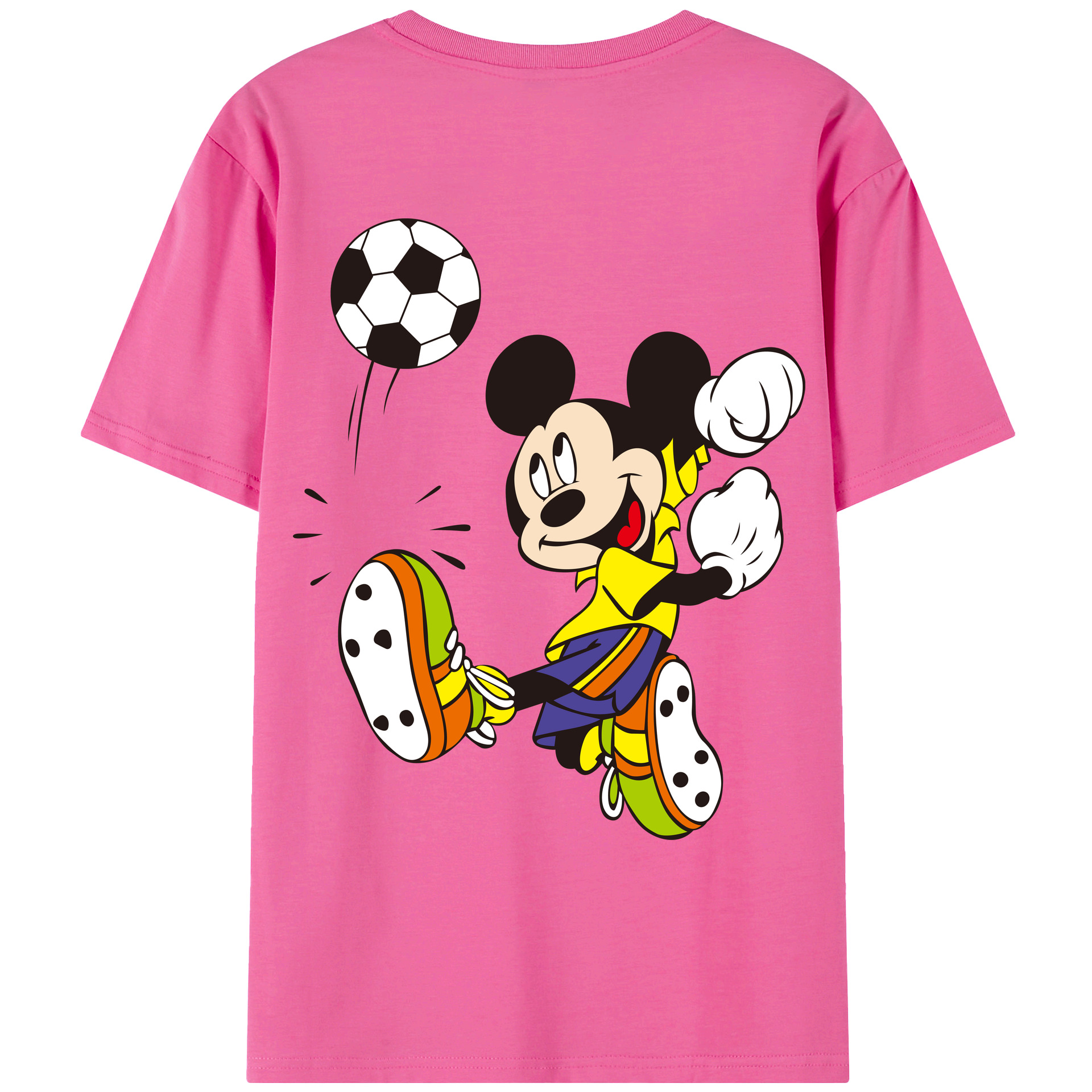 （画像用） ミッキーマウス Mickey Mouse レディース半袖Tシャツ(バックプリント)